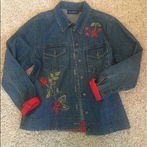Jane Ashley Beaded Embroidered Denim Jean Jacket